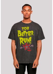 F4NT4STIC Herren T-Shirt "Stranger Things You Better Run Netflix TV Series", schwarz, casual, Gr. M, Obermaterial: 100% Baumwolle, Shirts, Premium