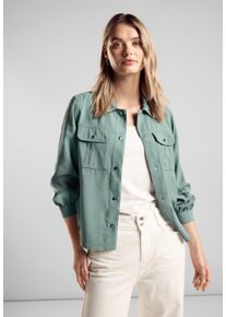 Street One Damen Blouson, grün, casual, Gr. 46, unifarben, Stoff, 93% Viskose, 7% Polyester, Jacken, in angenehmen Materialmix