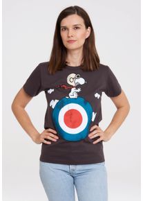 logoshirt Damen T-Shirt "Peanuts - Snoopy", grau, casual, Gr. S, bedruckt, 100% Baumwolle, Shirts, mit lizenziertem Print