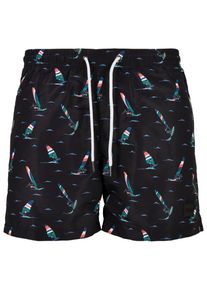 Urban Classics Herren Badeshorts "Urban Classics Herren Pattern Swim Shorts", bunt, Gr. S, 100% Polyester, Badehosen