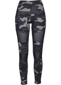 Urban Classics Damen Leggings "Urban Classics Damen Ladies Camo Tech Mesh Leggings", bunt, Gr. XXL, 77% Polyester, 23% Elasthan, Hosen