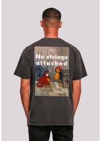 F4NT4STIC Herren T-Shirt "Pinocchio No Strings Attached", schwarz, casual, Gr. XS, Obermaterial: 100% Baumwolle, Shirts, Retro, Heroes of Childhood,