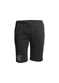 Herren Shorts "CAMPING", schwarz, casual, Gr. XXL, Ahorn Sportswear, bedruckt, 100% Baumwolle, Hosen, mit sportlichem Print am Bein