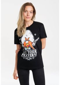 logoshirt Damen T-Shirt "Looney Tunes", schwarz, casual, Gr. S, bedruckt, 100% Baumwolle, Shirts, mit lizenziertem Print