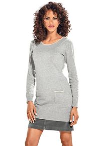 Heine Damen Longpullover "Longpullover", grau, Gr. 42, unifarben, 100% Baumwolle, Pullover