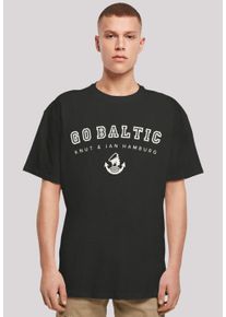F4NT4STIC Herren T-Shirt "Go Baltic Ostsee Knut & Jan Hamburg", schwarz, casual, Gr. S, Obermaterial: 100% Baumwolle, Shirts, Print