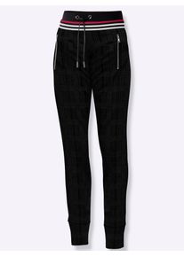 Inspirationen Damen Jogger Pants, schwarz, Gr. 38, unifarben, 85% Polyester, 12% Viskose, 3% Elasthan, Hosen