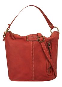 CLUTY Damen Umhängetasche, rot, Leder, unifarben, Taschen, echt Leder, Made in Italy