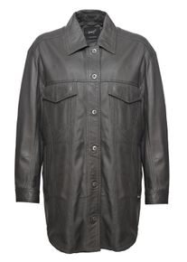 Maze Damen Langjacke "4202126", grau, Gr. XL, Obermaterial: 100% Lammleder / Ärmelfutter: 100% Polyester, Jacken