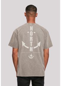F4NT4STIC Herren T-Shirt "North Anchor", grau, casual, Gr. S, Obermaterial: 100% Baumwolle, Shirts, Print