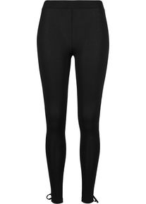 Urban Classics Damen Leggings "Urban Classics Damen Ladies Laced Up Back Leggings", schwarz, Gr. S, unifarben, 95% Baumwolle, 5% Elasthan, Hosen
