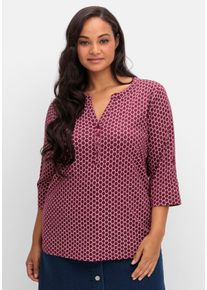 Große Größen Shirt mit 3/4-Ärmeln und Grafikprint Gr. 56 rot bedruckt von sheego für Damen