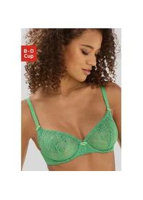 Bügel-BH Vivance Gr. 85, Cup B, grün (amazon grün) Damen BHs aus transparenter Spitze in Blätterform, Dessous