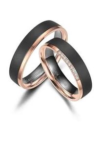 Partnerring MARRYA "BLACK TITANIUM by MARRYA" Fingerringe Gr. 66, Titan, rosegold (damen ring, schwarz, rosé gold) Damen