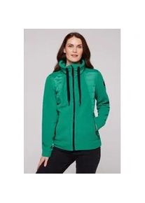 Fleecejacke SOCCX Gr. XS, grün (bottle grün) Damen Jacken mit Stehkragen