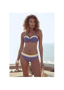 Bikini-Hose Lascana "Monri" Gr. 40, N-Gr, oliv, gelb bedruckt Damen Badehosen mit kontrastfarbenem Detail