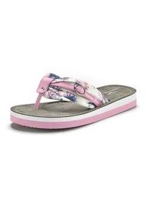 Badezehentrenner Venice Beach Gr. 44, bunt (pink) Damen Schuhe Zehentrenner Dianette Sandale, Pantolette, Badeschuh, Flip Flop mit modischem Print VEGAN