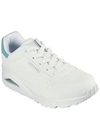 Sneaker Skechers "UNO - POP BACK" Gr. 41, grün (weiß, mintfarben) Damen Schuhe Freizeitschuh, Halbschuh, Schnürschuh komfortabler Skech-Air Funktion