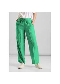 Stoffhose Street One Gr. 36, Länge 32, grün (soft grass green) Damen Hosen aus Leinen