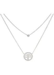 Collier Smart Jewel "mit Lebensbaum und Zirkonia, Silber 925" Halsketten Gr. 47cm, Silber 925 (Sterlingsilber), silberfarben (silber) Damen