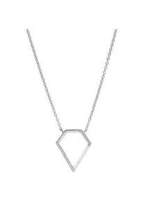 Collier Smart Jewel "Mittelteil Pentagon mit Zirkonia, Silber 925" Halsketten Gr. 47cm, Silber 925 (Sterlingsilber), silberfarben (silber) Damen