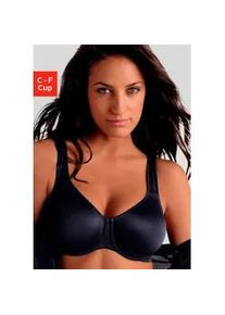 Minimizer-BH Lascana Gr. 100, Cup C, schwarz Damen BHs mit Bügel und nahtlosen Cups, aus seidiger Microfaser, Basic Dessous