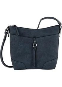 Umhängetasche Tom Tailor "Imeri" Gr. B/H/T: 28cm x 25cm x 8,5cm, blau Damen Taschen weiches Lederimitat mit 2-tone-Effekt, Ziernähten und Dekoanhänger