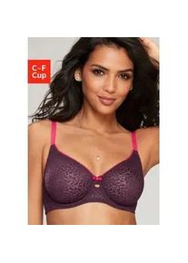 Minimizer-BH Nuance Gr. 100, Cup D, lila (aubergine) Damen BHs mit Bügel aus leicht transparenter Spitze, Dessous