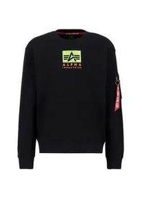 Sweater Alpha Industries "Alpha Industries Men - Sweatshirts Satin Logo Sweater" Gr. S, schwarz Herren Sweatshirts