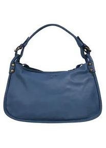 Henkeltasche Samantha Look Gr. B/H/T: 36cm x 22cm x 9cm onesize, blau Damen Taschen echt Leder, Made in Italy