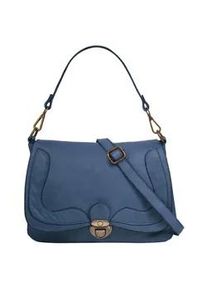 Umhängetasche Samantha Look Gr. B/H/T: 28cm x 21cm x 7cm onesize, blau Damen Taschen echt Leder, Made in Italy