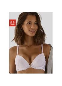 Push-up-BH Lascana Gr. 70, Cup A, weiß Damen BHs mit sexy Bänderoptik vorn, Dessous