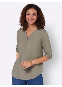 Casual Looks Damen Longbluse, braun, Gr. 40, unifarben, 100% Viskose, Blusen
