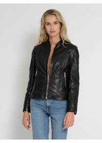 Mustang Damen Lederjacke "31022227", schwarz, Gr. S, Obermaterial: 100% Lammleder / Innenfutter: 90% Baumwolle, 10% Polyester / Ärmelfutter: 100%