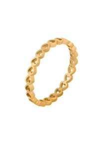 CAI CAÏ Damen Fingerring "925/- Sterling Silber vergoldet Herz Stacking", 054 (17,2), Silber 925 (Sterlingsilber), gelb, Silber 925 (Sterlingsilber),
