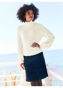 Heine Damen Rollkragenpullover "Pullover", beige, Gr. 38, unifarben, 50% Baumwolle, 50% Polyacryl, Pullover