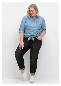 sheego Damen Stretch-Jeans "Große Größen", schwarz, casual, Gr. 54, unifarben, Obermaterial: 99% Baumwolle, 1% Elasthan, Jeans, mit breitem