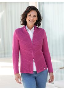 Casual Looks Damen Cardigan, lila, Gr. 46, unifarben, 50% Baumwolle, 50% Polyacryl, Strickjacken