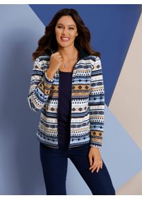 Classic Basics Damen Fleecejacke, bunt, Gr. 38, gemustert, mehrfarbig, bedruckt, 100% Polyester, Jacken