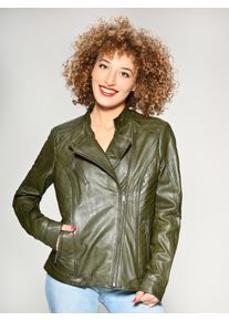 Maze Damen Lederjacke "Sally", grün, Gr. XL, Obermaterial: 100% Lammleder / Futter: 100% Polyester, Jacken