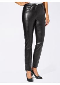 Inspirationen Damen Lederimitathose, schwarz, Gr. 40, unifarben, 100% Polyurethan, Hosen