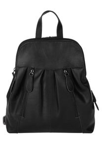 CLUTY Cityrucksack, schwarz, Rindsleder, Leder, Retro, casual, Rucksäcke, echt Leder