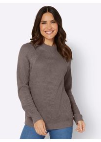Classic Basics Damen Stehkragenpullover "Langarm-Pullover", grau, Gr. 52, unifarben, 100% Polyacryl, Pullover