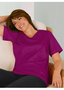 Damen Kurzarmshirt "Shirt", lila, Gr. 40, unifarben, 100% Baumwolle, Shirts