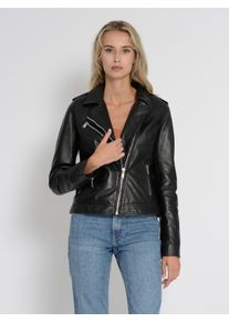 Mustang Damen Bikerjacke "31022242", schwarz, Gr. XL, Obermaterial: 100% Lammleder / Innenfutter: 60% Baumwolle, 40% Polyester / Ärmelfutter: 100%