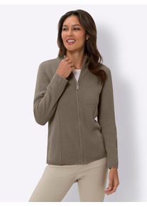 Classic Basics Damen Strickjacke, grau, Gr. 40, unifarben, 100% Polyacryl, Strickjacken
