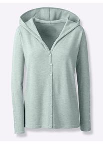 Heine Damen Kapuzenstrickjacke, grün, Gr. 36, meliert, unifarben, 50% Viskose, 28% Polyester, 22% Polyamid, Strickjacken
