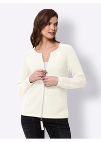 Heine Damen Strickjacke, beige, Gr. 34, unifarben, 100% Baumwolle, Strickjacken