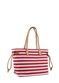 Damen Schultertasche "Bademeister", Collezione Alessandro, rot, Baumwolle, Taschen, mit echt Leder Henkeln