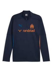 Sweatshirt Puma "Olympique de Marseille Trainingsoberteil Herren" Gr. S, blau (club navy fluro orange pes blau) Herren Sweatshirts